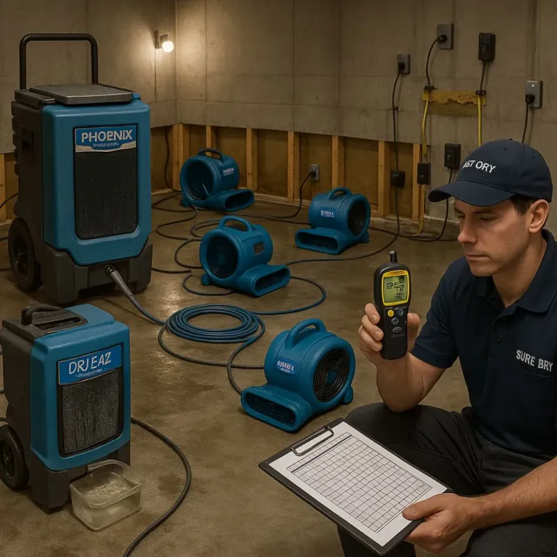 Structural Drying and Dehumidification process in Bee County, TX